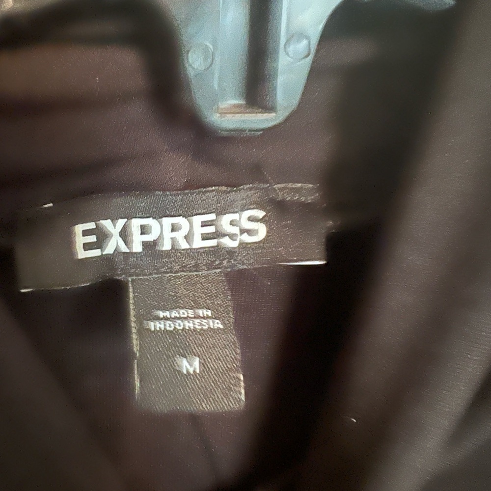Express Midi Dress - Black Twist Front Long Sleeve Mock Neck- size M - Picture 8 of 10